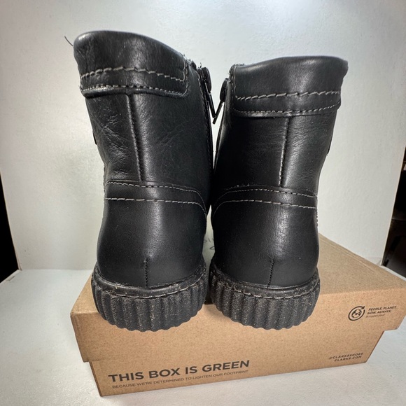 Clarks Collection Leather Ruched Ankle Boots Caroline Orchid casual Fall winter - Picture 8 of 10